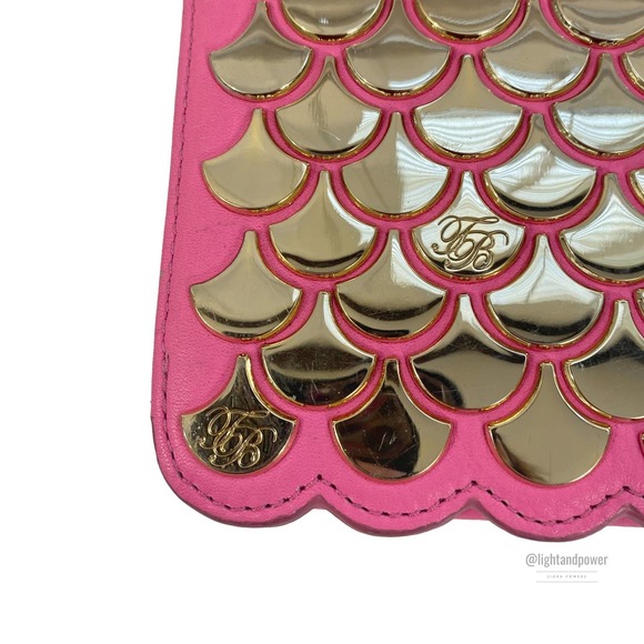 Ted Baker Fluorescent Pink Scallop Edge Clutch EUC - Picture 5 of 14